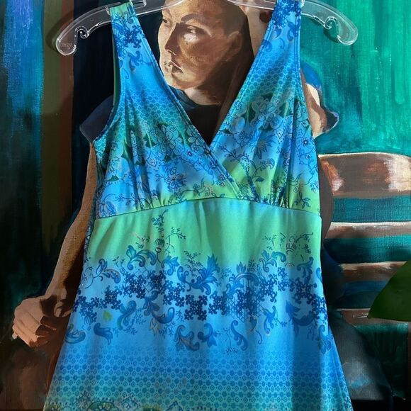 My Michelle Y2K Vibrant Blue and Green Midi Dress M - Picture 7 of 14